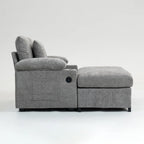 Oversized Chenille Accent Chair with Ottoman