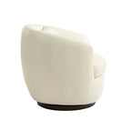 PU Leather Modern Swivel Barrel Armchair with Underseat Storage