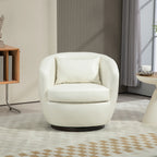 PU Leather Modern Swivel Barrel Armchair with Underseat Storage