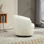 PU Leather Modern Swivel Barrel Armchair with Underseat Storage