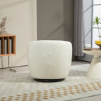 PU Leather Modern Swivel Barrel Armchair with Underseat Storage