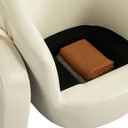 PU Leather Modern Swivel Barrel Armchair with Underseat Storage