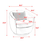PU Leather Modern Swivel Barrel Armchair with Underseat Storage