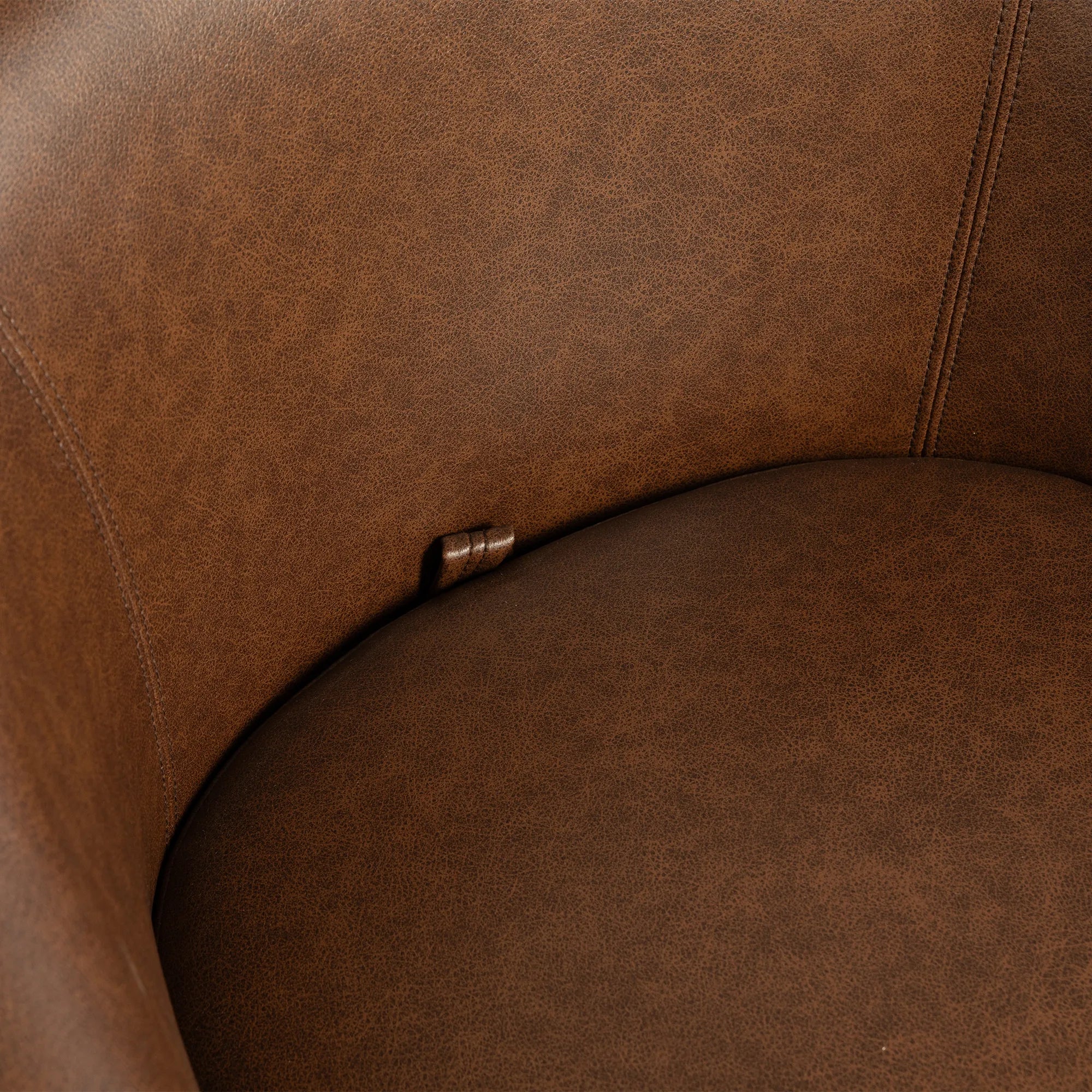PU Leather Modern Swivel Barrel Armchair with Underseat Storage