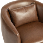 PU Leather Modern Swivel Barrel Armchair with Underseat Storage