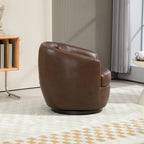 PU Leather Modern Swivel Barrel Armchair with Underseat Storage