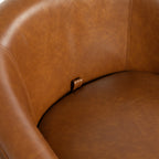 PU Leather Modern Swivel Barrel Armchair with Underseat Storage
