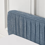 Platform Bed Frame With Chenille Pleated Design