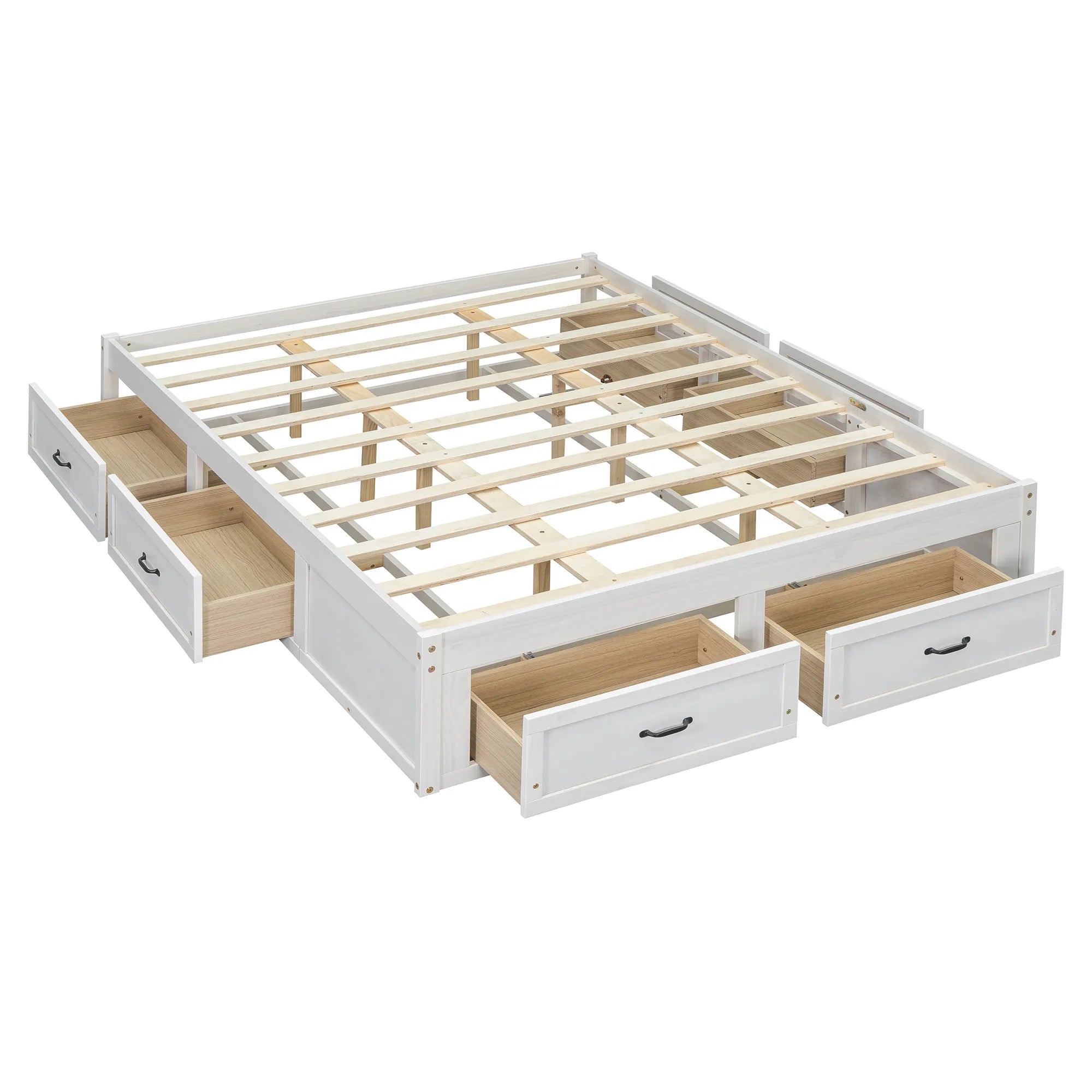 Platform Bed with 6 Storage Drawers