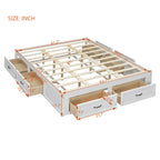Platform Bed with 6 Storage Drawers