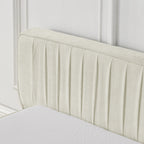 Platform Bed Frame With Chenille Pleated Design