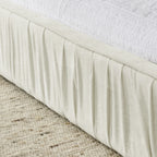 Platform Bed Frame With Chenille Pleated Design
