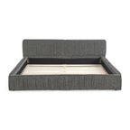 Platform Bed Frame With Chenille Pleated Design