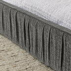 Platform Bed Frame With Chenille Pleated Design