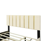 Queen Size Upholstered Bed Frame with Drawers and Trundle