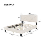 Queen Size Upholstered Modern Bed Frame with Rivet Design
