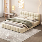 Queen Upholstered Platform Bed with Solid Frame