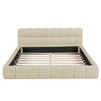 Queen Upholstered Platform Bed with Solid Frame