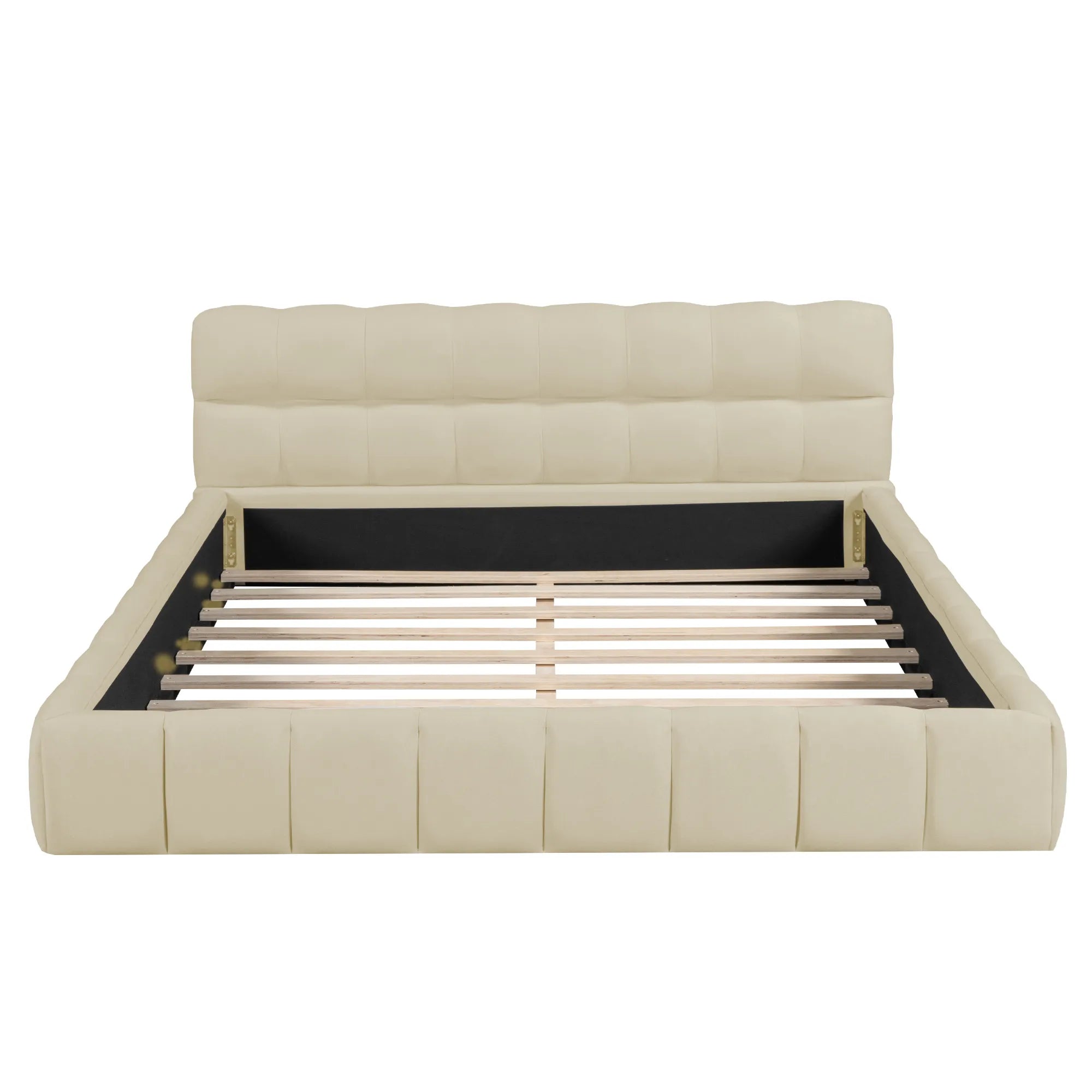 Queen Upholstered Platform Bed with Solid Frame