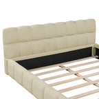 Queen Upholstered Platform Bed with Solid Frame