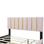 Queen Size Upholstered Bed Frame with Drawers and Trundle