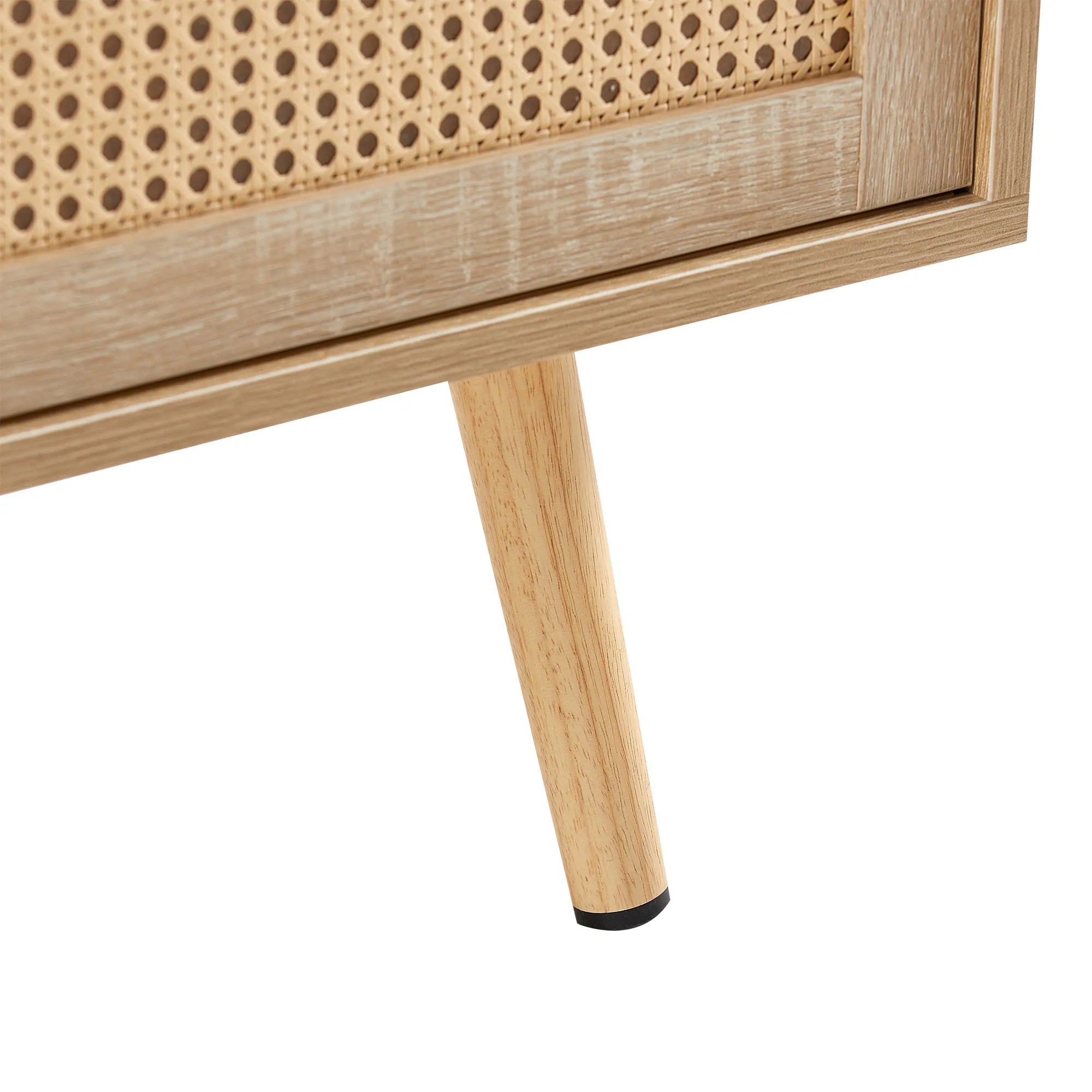 Rattan Modern Coffee Table with Sliding Door