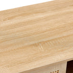 Rattan Modern Coffee Table with Sliding Door