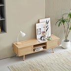 Rattan Modern TV Stand with Sliding Doors