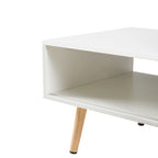 Rattan Modern Coffee Table with Sliding Door