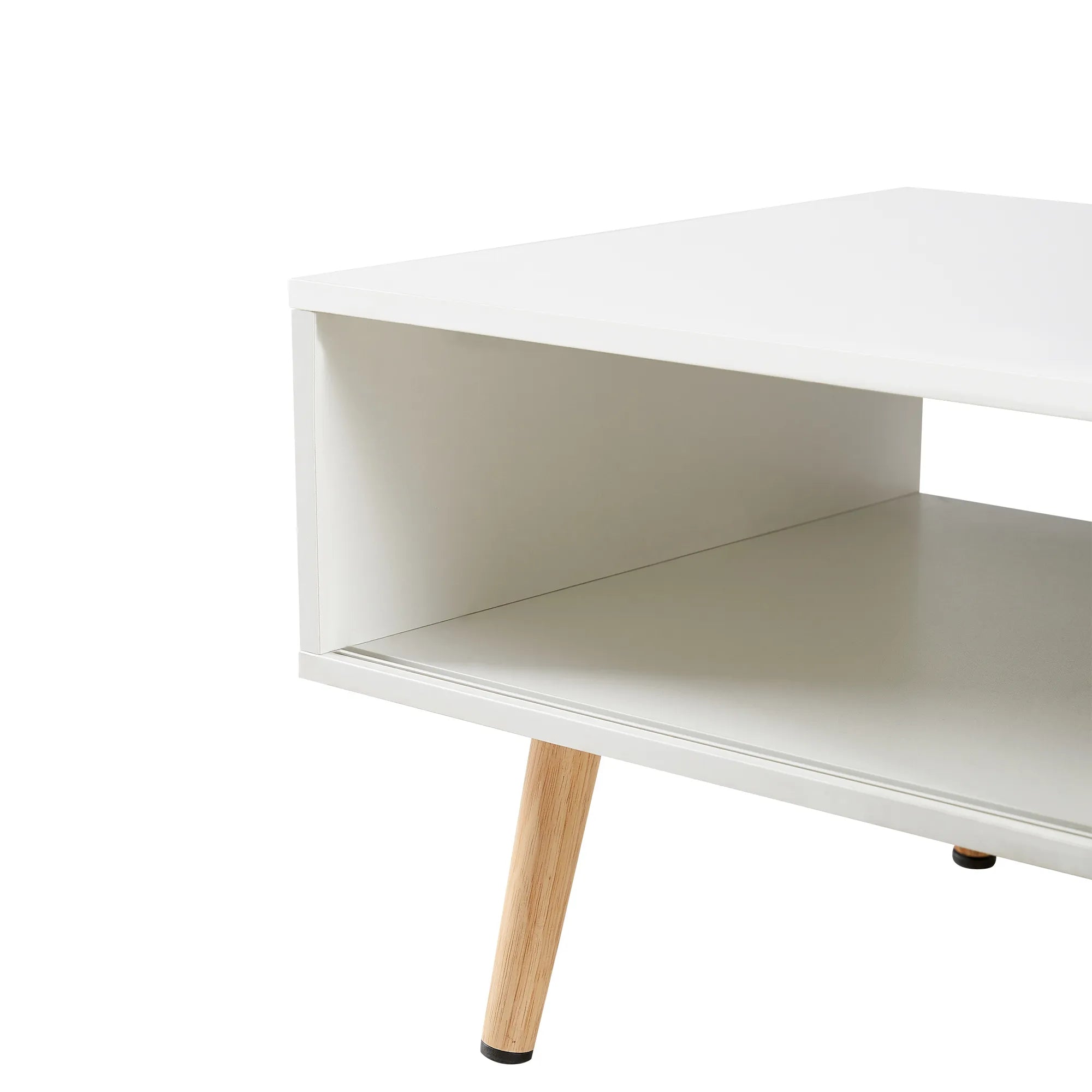 Rattan Modern Coffee Table with Sliding Door
