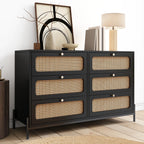 Rattan Modern Sideboard Cabinet with 6 Drawers