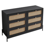 Rattan Modern Sideboard Cabinet with 6 Drawers