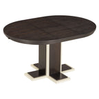 Retro Round Extendable Dining Table Set With 4 Chairs