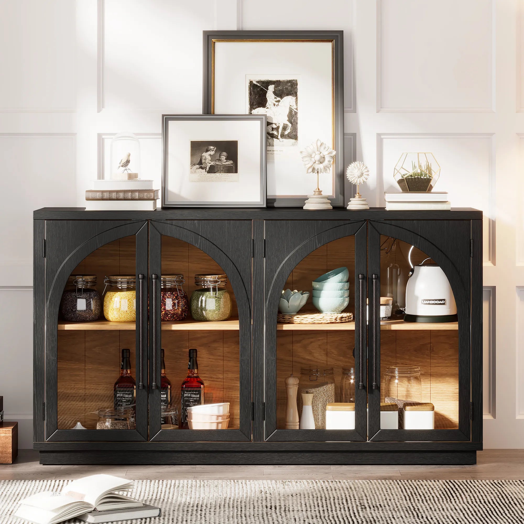 Retro Storage Sideboard with Adjustable Shelves