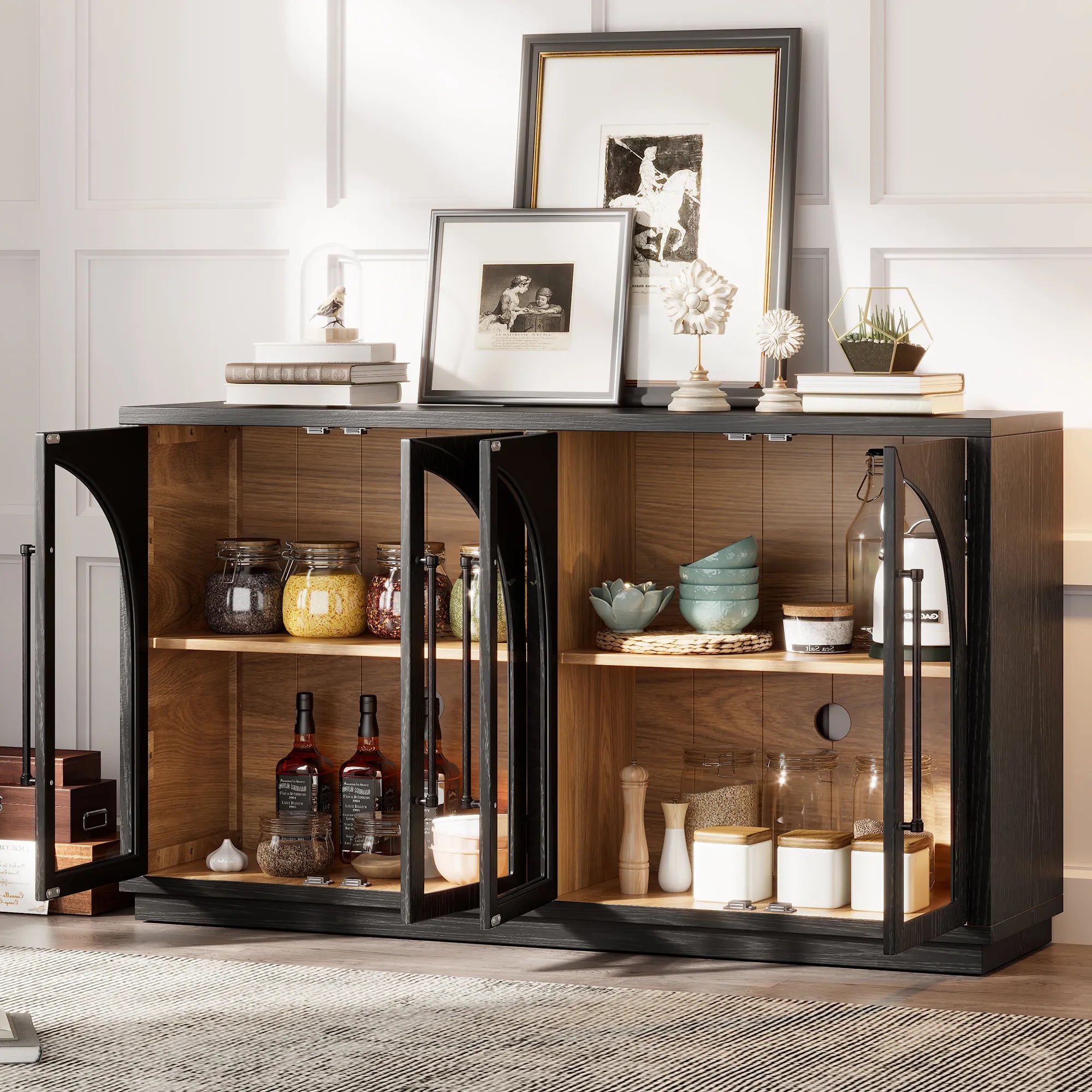 Retro Storage Sideboard with Adjustable Shelves