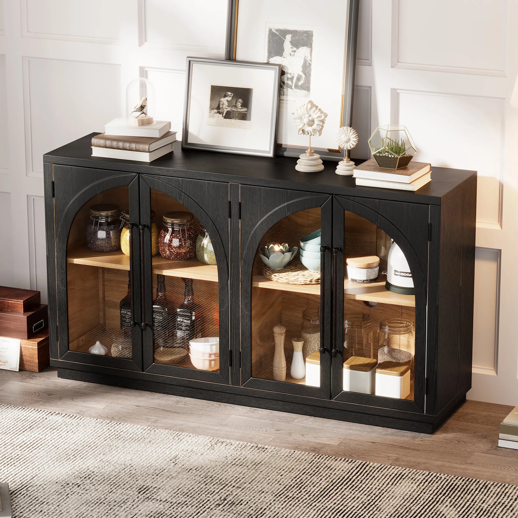 Retro Storage Sideboard with Adjustable Shelves