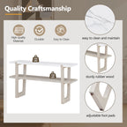 Retro Entryway Console Table with Faux Marble Top and Shelf