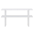 Retro Entryway Console Table with Faux Marble Top and Shelf