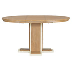 Retro Round Extendable Dining Table Set With 4 Chairs