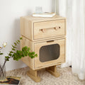 Rotatable Robot Storage Side Table with Glass Door