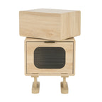 Rotatable Robot Storage Side Table with Glass Door