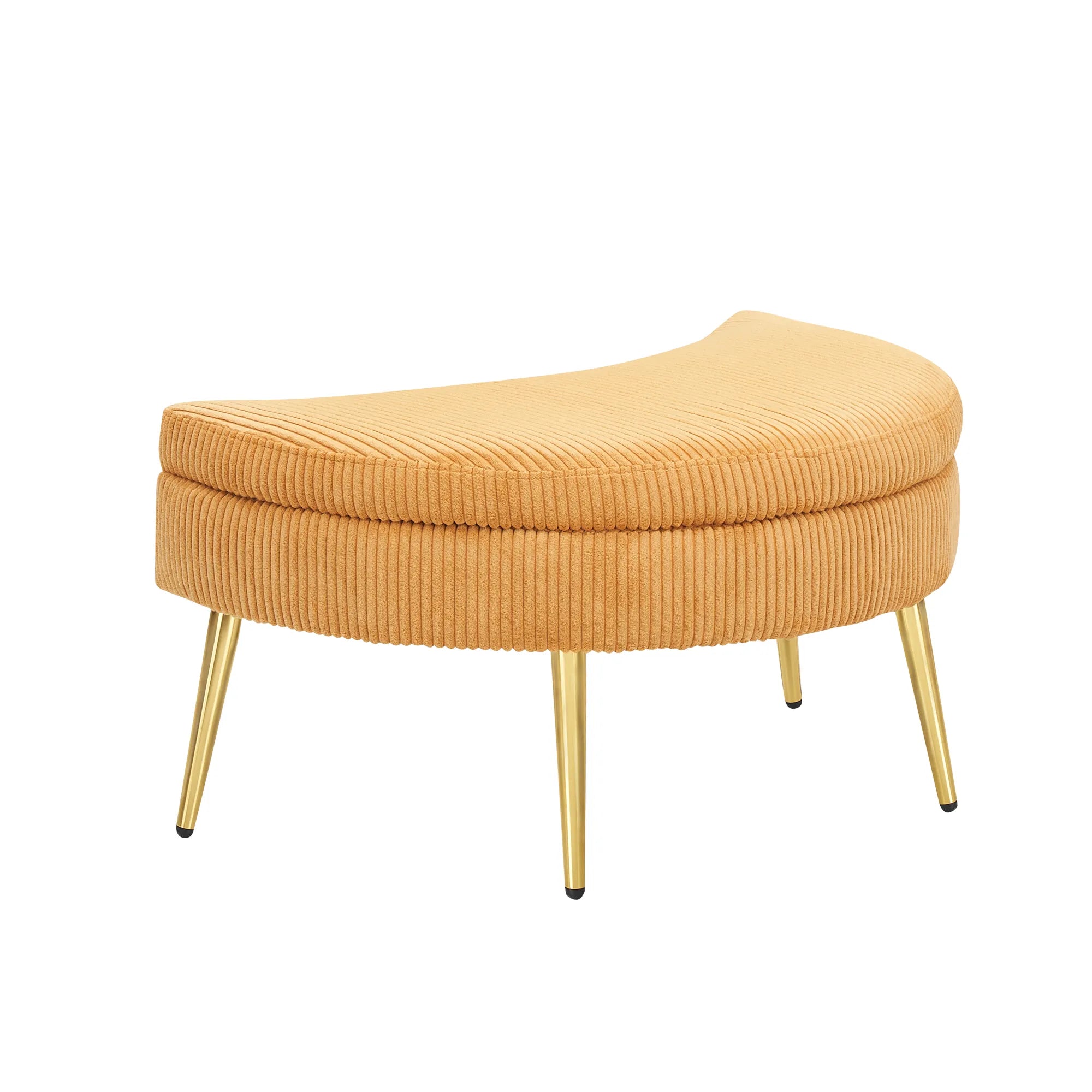 Round Comfy Accent Chair with Half Moon Ottoman
