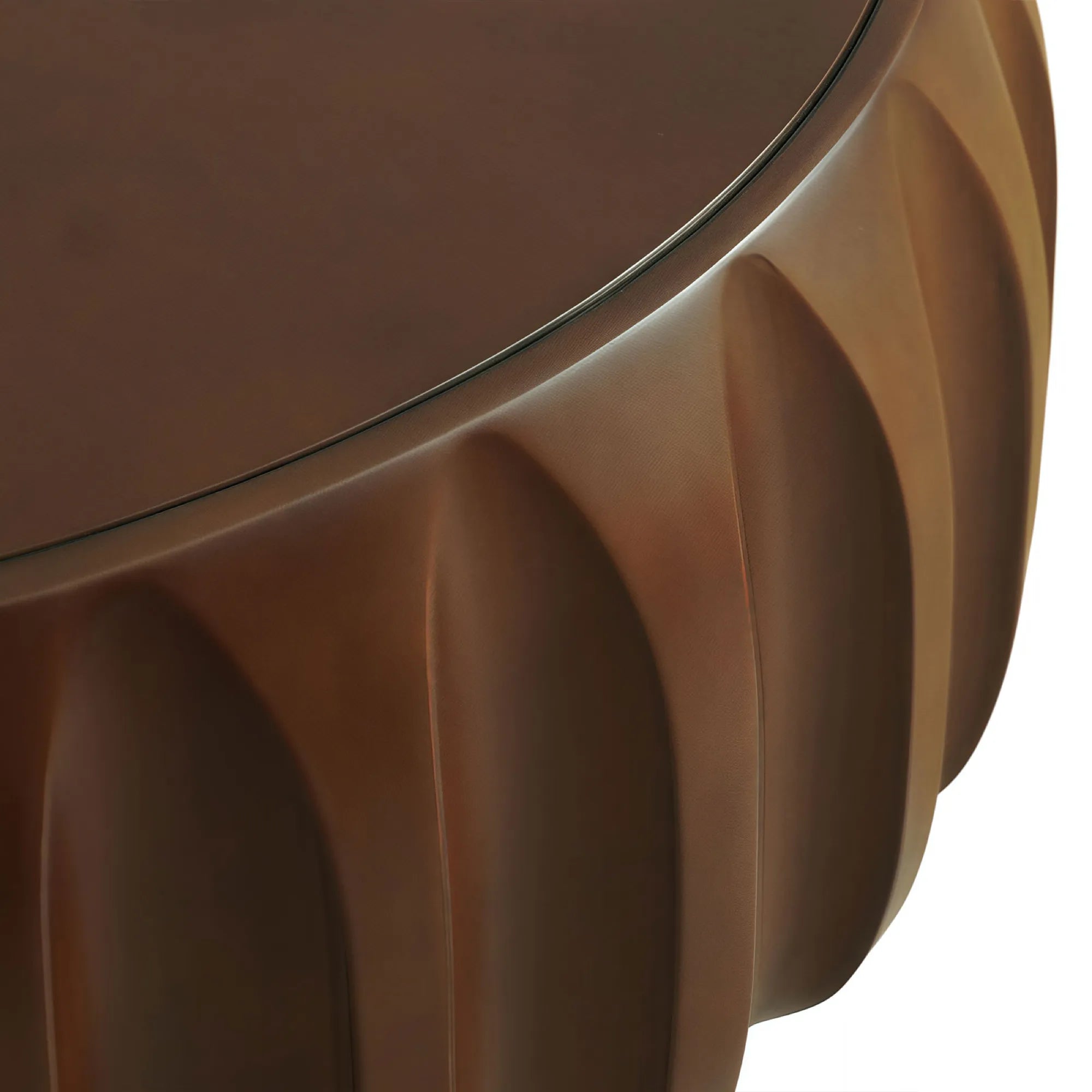 Round Elegant Sculptural Solid Wood Coffee Table