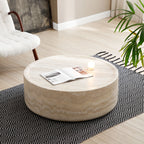 Round Textured Faux Marble Pattern Coffee Table