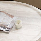 Round Textured Faux Marble Pattern Coffee Table