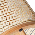 Round Woven Rattan End Table with Storage