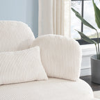 Round Comfy Accent Chair with Half Moon Ottoman
