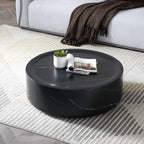 Round Textured Faux Marble Pattern Coffee Table