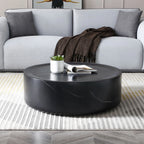 Round Textured Faux Marble Pattern Coffee Table