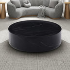 Round Textured Faux Marble Pattern Coffee Table